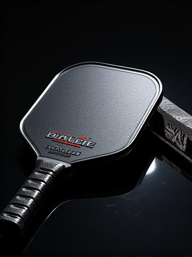 The sleek, black Breeze Ball Cyclone Pro pickleball paddle.